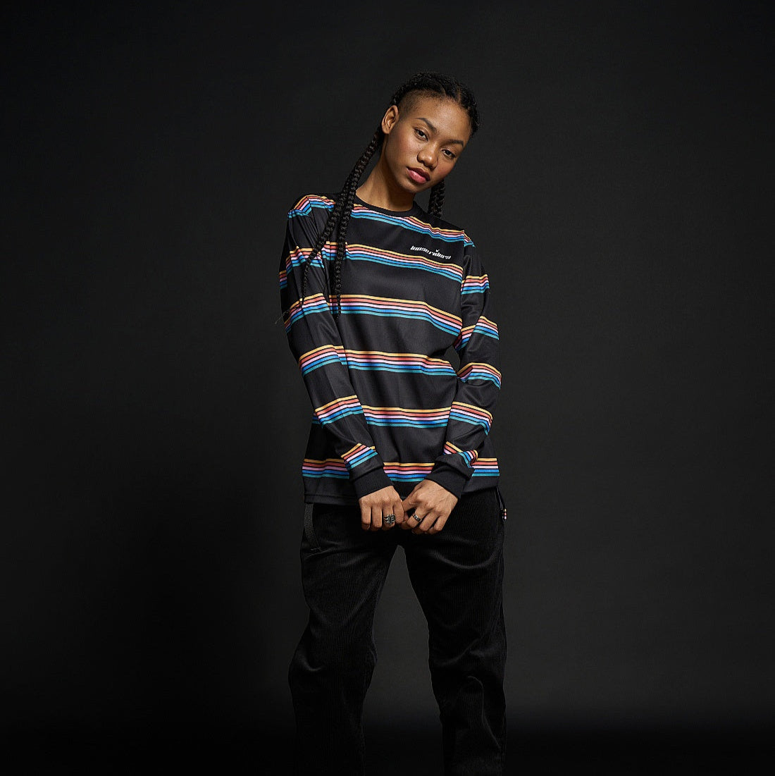 Jersey Manga Larga Loose Riders Stripes Color