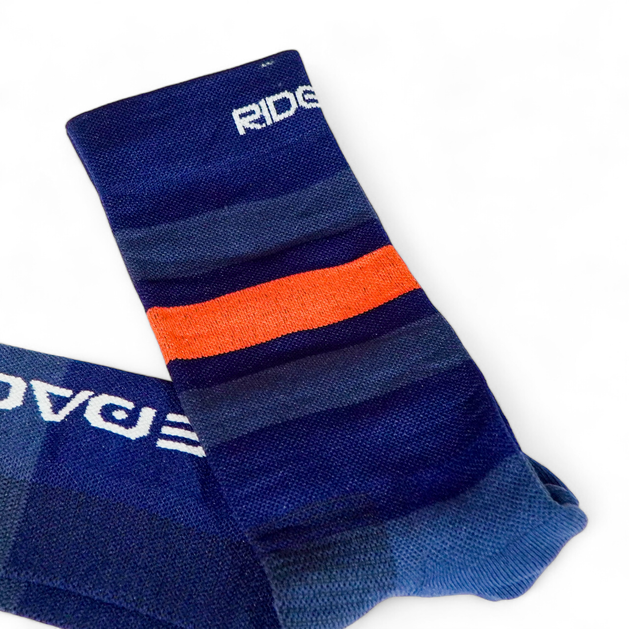 Calcetas Ridepack Azul con Rayas Naranjas (2x1)