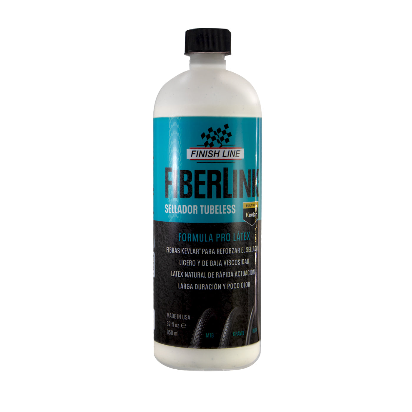 Sellador para llanta tubeless Finish Line Fiberlink Pro Latex 32oz/950ml