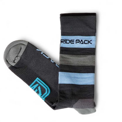 Calcetas Ridepack Gris Rayas Azules (2x1)