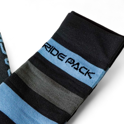 Calcetas Ridepack Gris Rayas Azules (2x1)