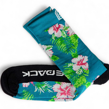 Calcetas Ridepack Flores Hawaina Azul (2x1)