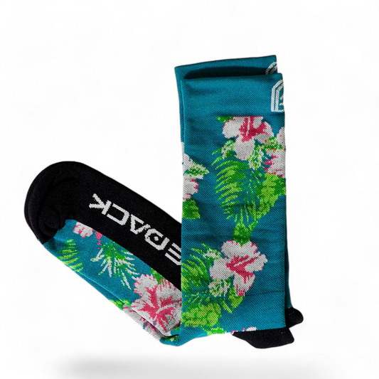 Calcetas Ridepack Flores Hawaina Azul (2x1)