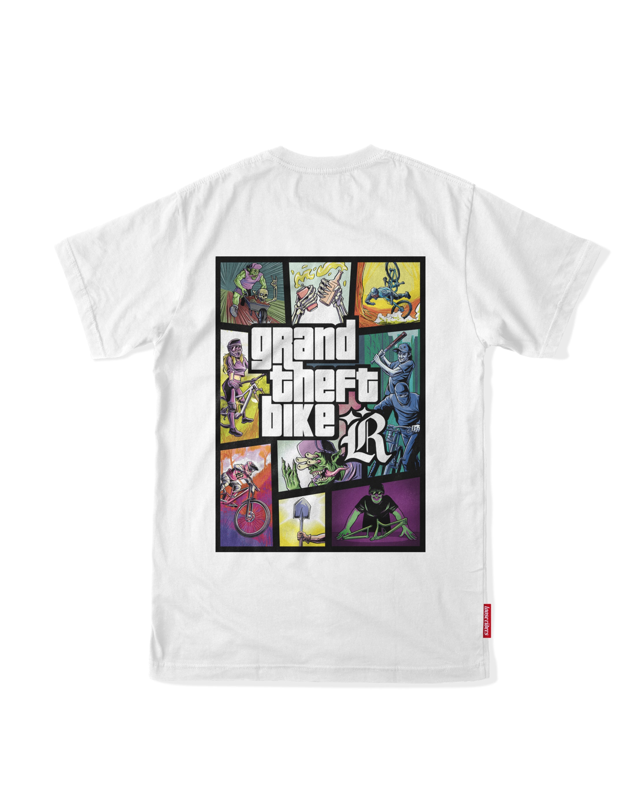Jersey Tech Tee Loose Riders Grand Theft Bike White