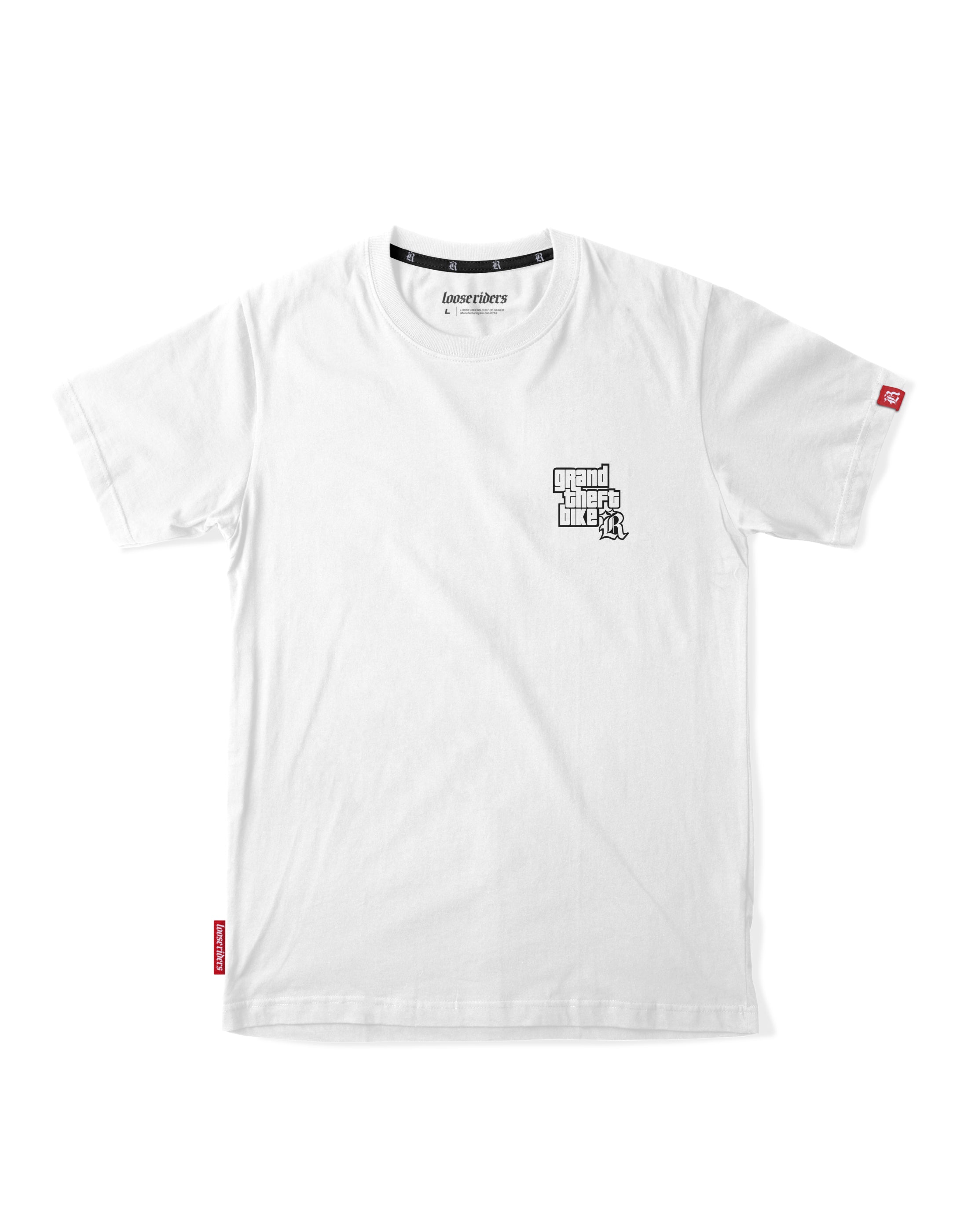 Jersey Tech Tee Loose Riders Grand Theft Bike White